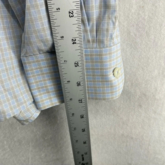 ETON Contemporary Button-Up Shirt Men's Sz 17.5 Blue Plaid Regular Fit Collared - Picture 4 of 12